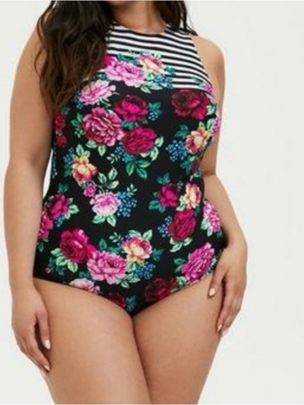 torrid Black Floral Swimsuit